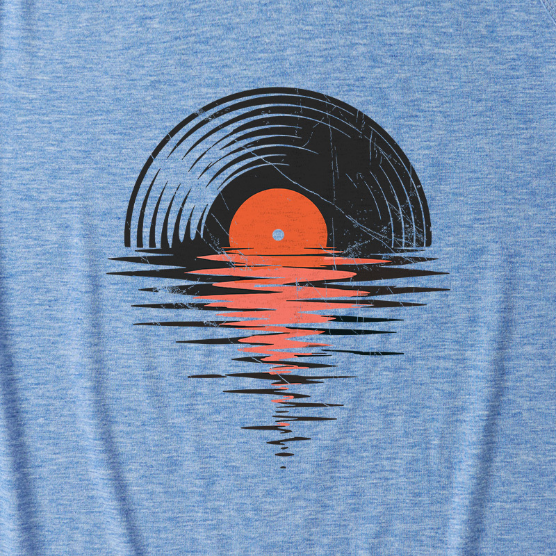Vinyl LP Music Record Sunset Red Ultra Soft Heather Tank