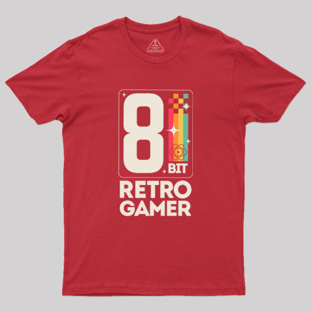Retro Gamer Pixel 8 Bit Geek T-Shirt
