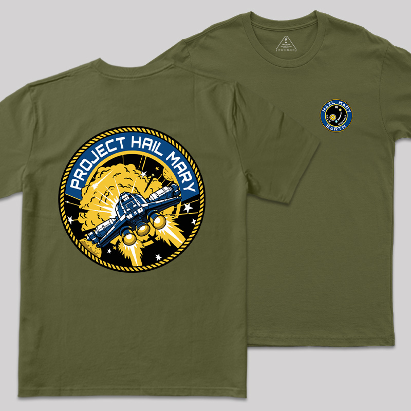 HM-01 Mission Badge Front and Back Printed T-Shirt
