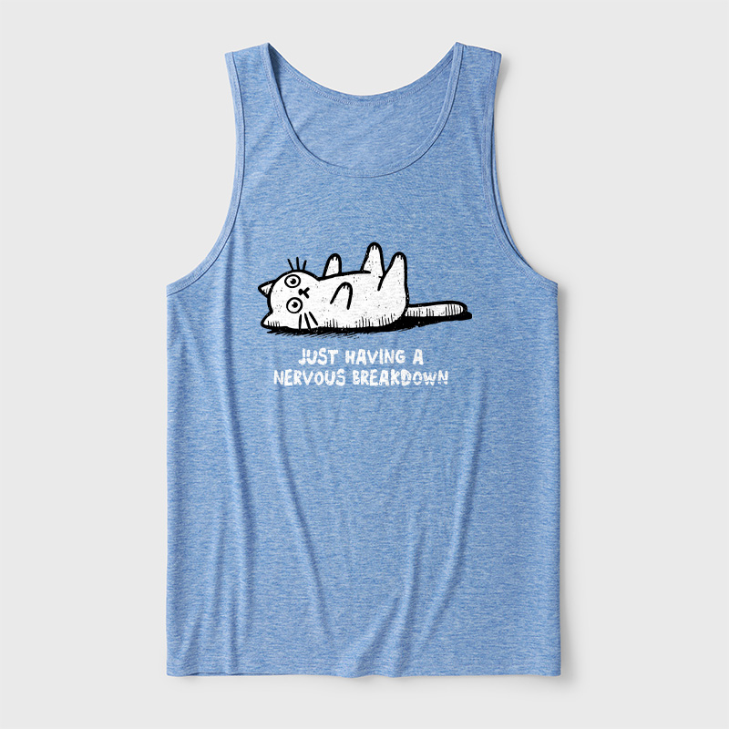 Nervous Breakdown Cat Ultra Soft Heather Tank