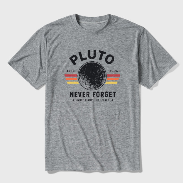 Never Forget Pluto Retro Style Ultra Soft Heather Tee