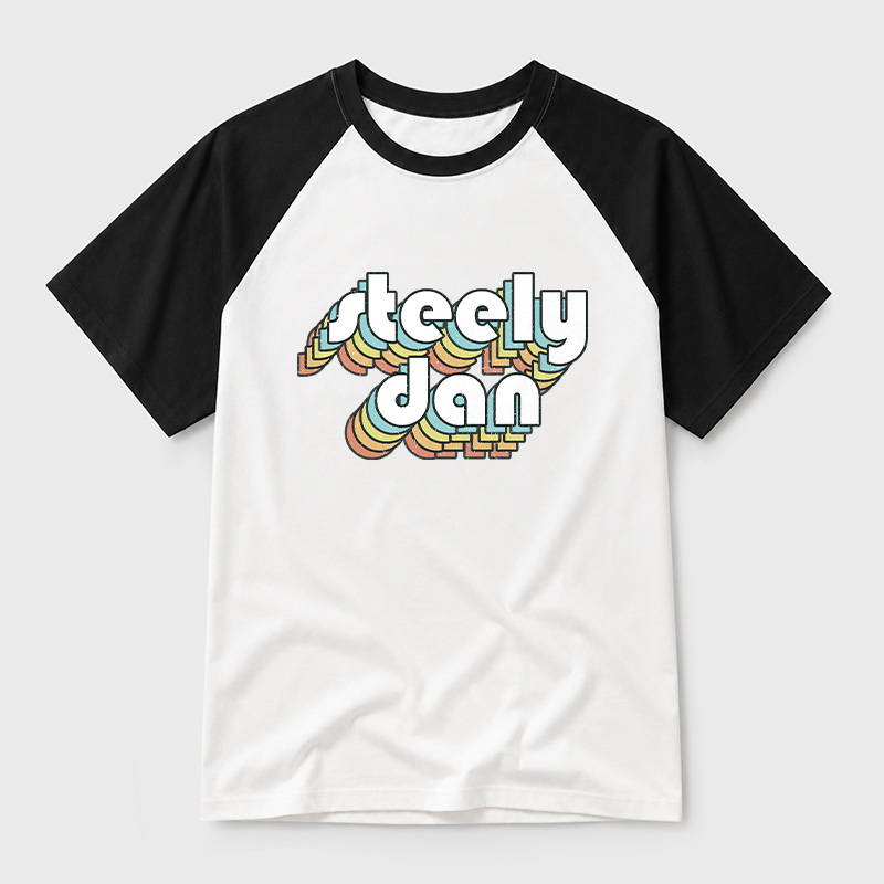 Steely Dan Retro Faded-Style Geek Retro Raglan T-Shirt