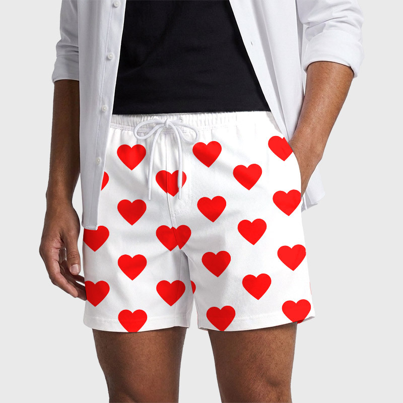 Carl's Sacred Hearts Short Geek Hawaiian Swim Trunks
