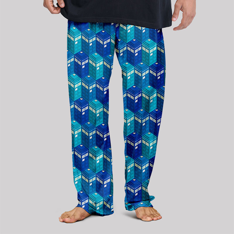 Blue Phone Booth Geek Loungewear Pants