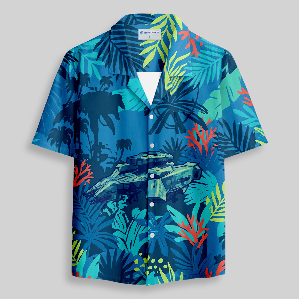 Geeksoutfit Medieval Science Fiction Map Button Up Pocket Shirt for Sale