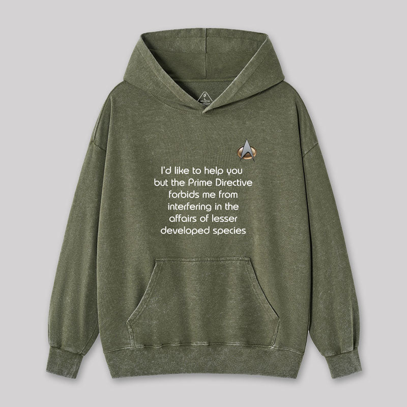 Rude Live Long Prime Directive Geek Washed Hoodie