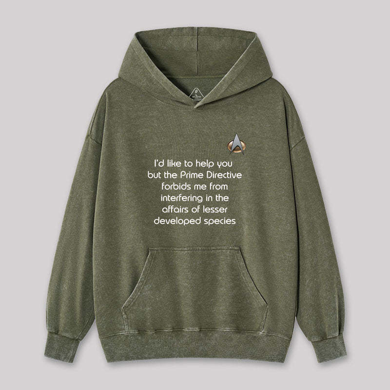Rude Live Long Prime Directive Geek Washed Hoodie