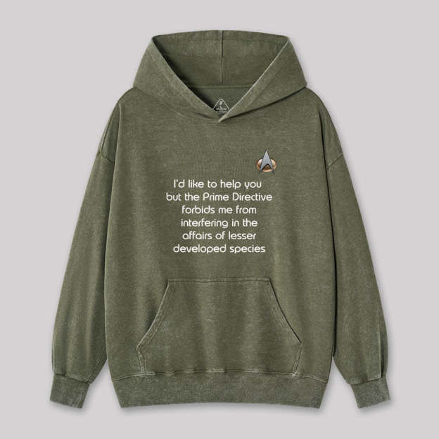 Rude Live Long Prime Directive Geek Washed Hoodie