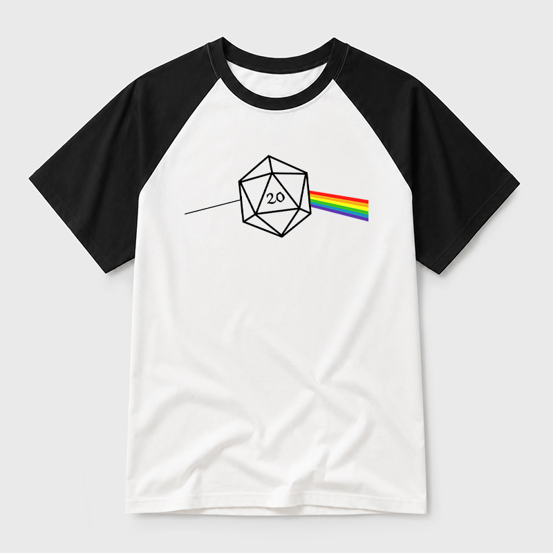 Dungeons And Dragons D20 Win Geek Retro Raglan T-Shirt
