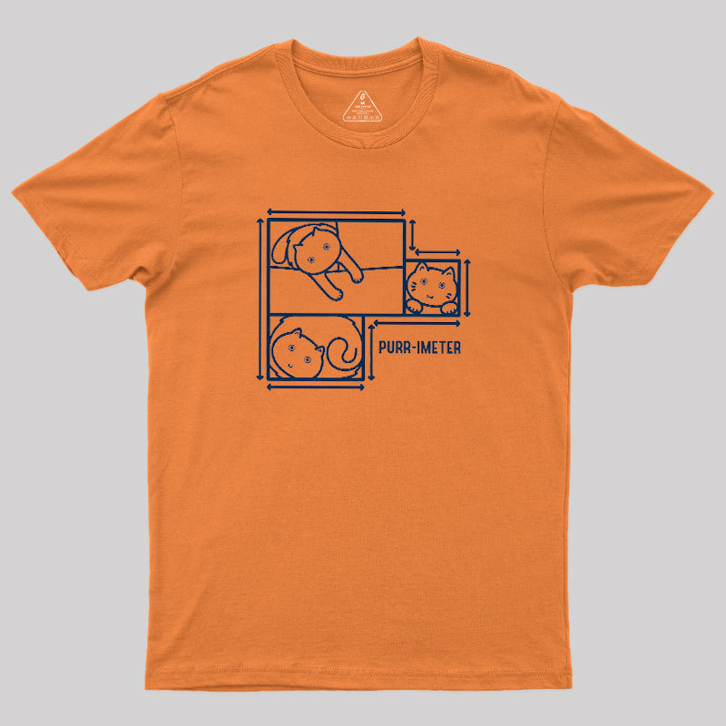Purr-imeter Maths Cat Pun Geek T-Shirt