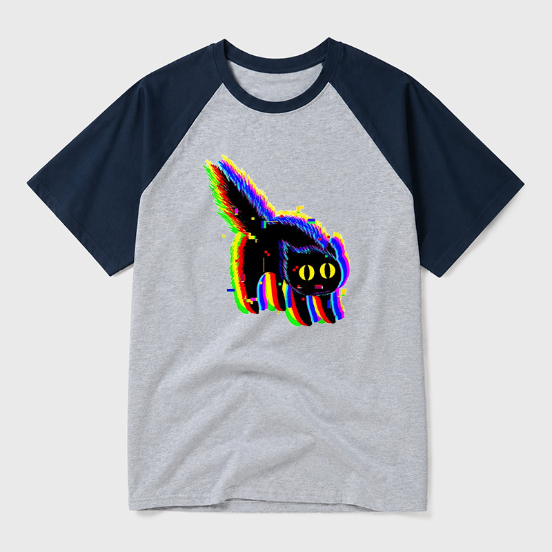 Technicat Glitch Geek Retro Raglan T-Shirt