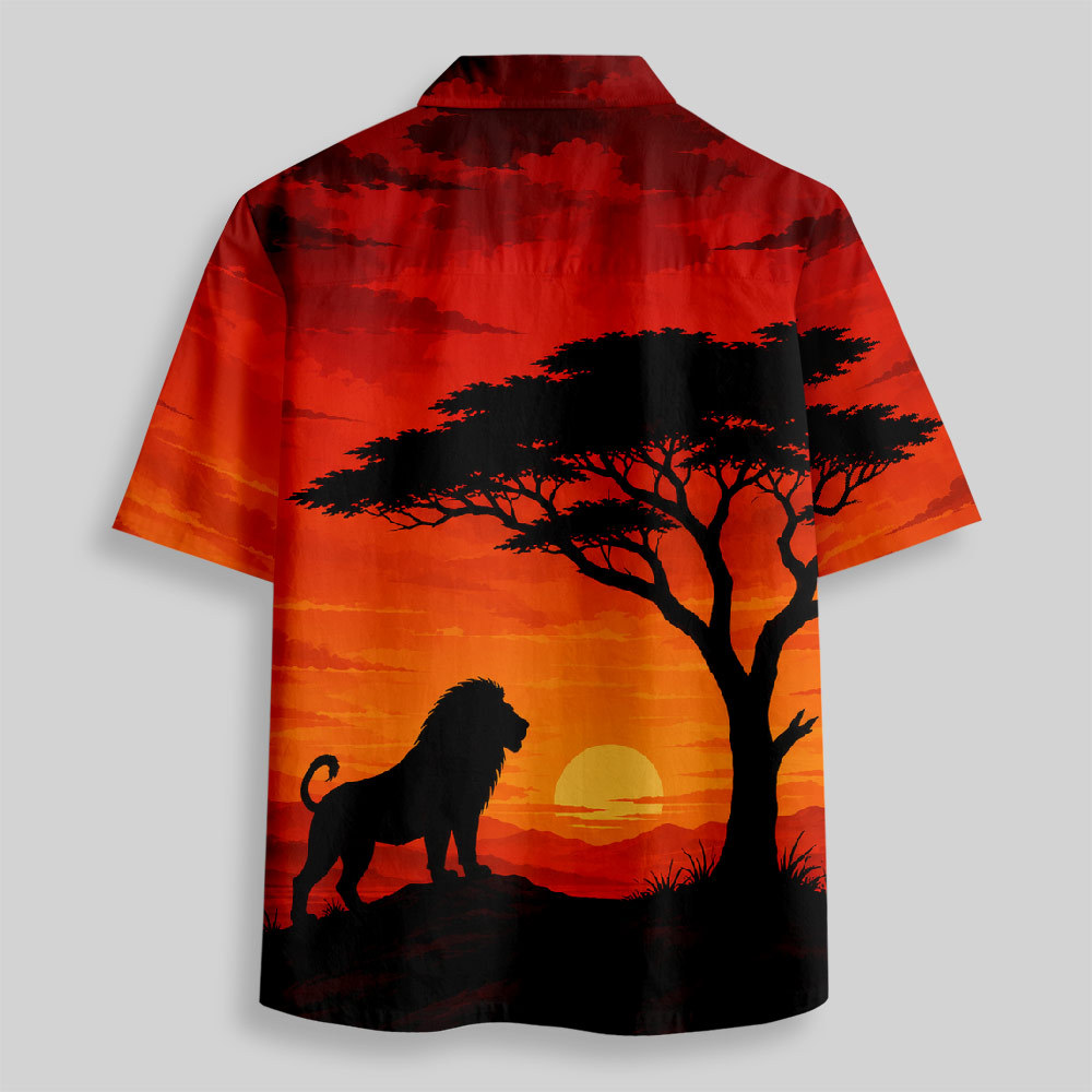 Savanna Sunset King Button Up Pocket Shirt