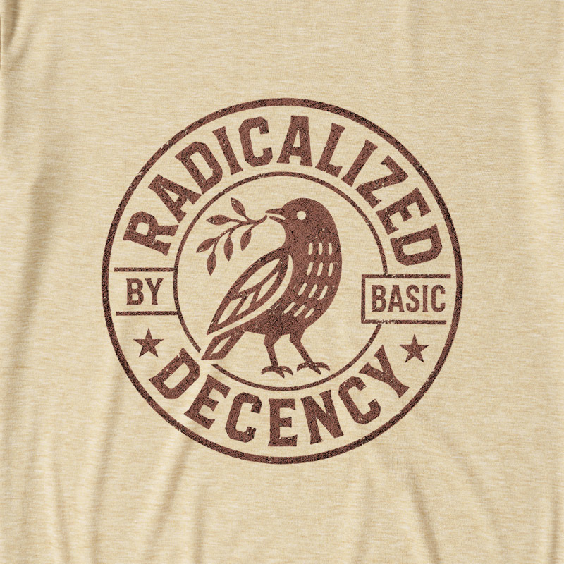 Radicalized By Basic Decency Ultra Soft Heather Tee