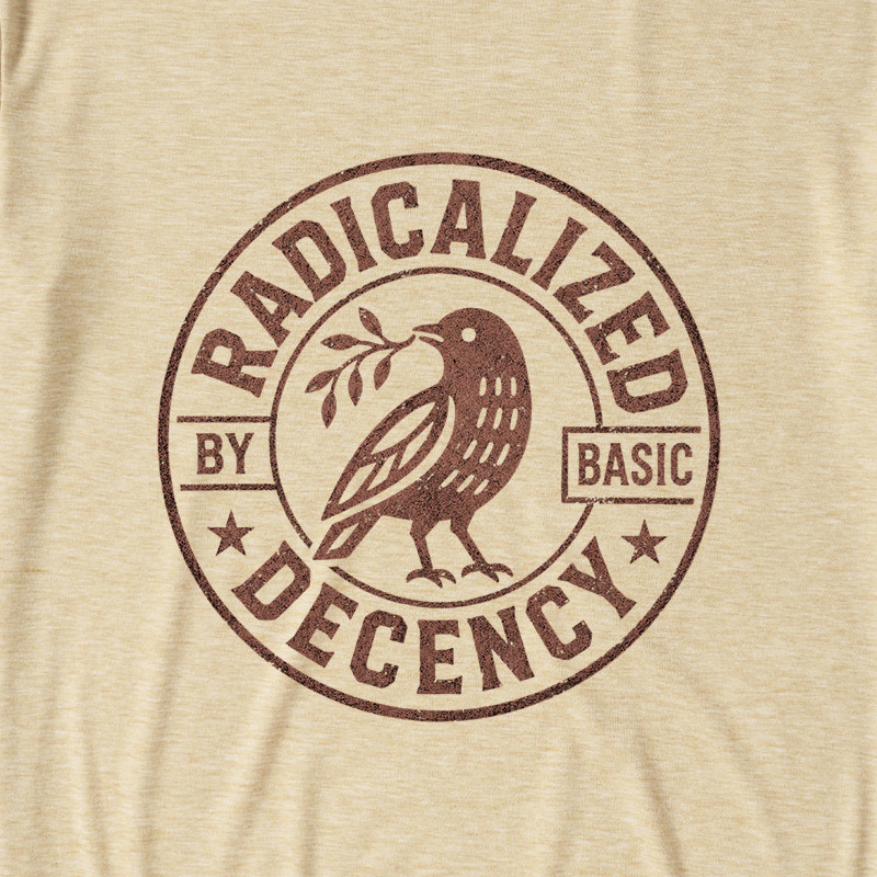 Radicalized By Basic Decency Ultra Soft Heather Tee