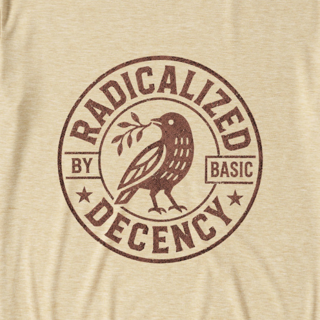 Radicalized By Basic Decency Ultra Soft Heather Tee