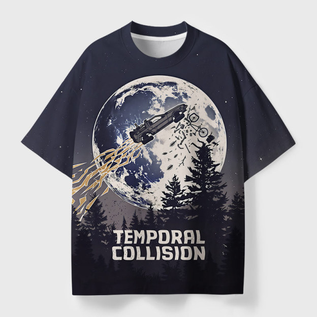 Temporal Collision Geek Eco Oversized Graphic Tees
