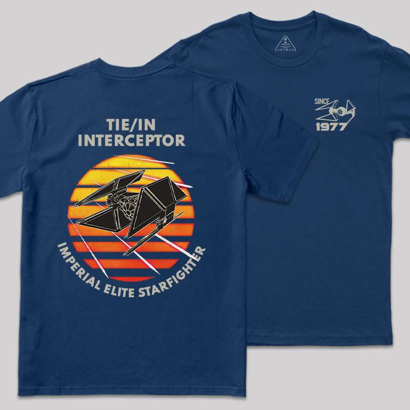 TIE Interceptor Sunset Front and Back Printed Geek T-Shirt