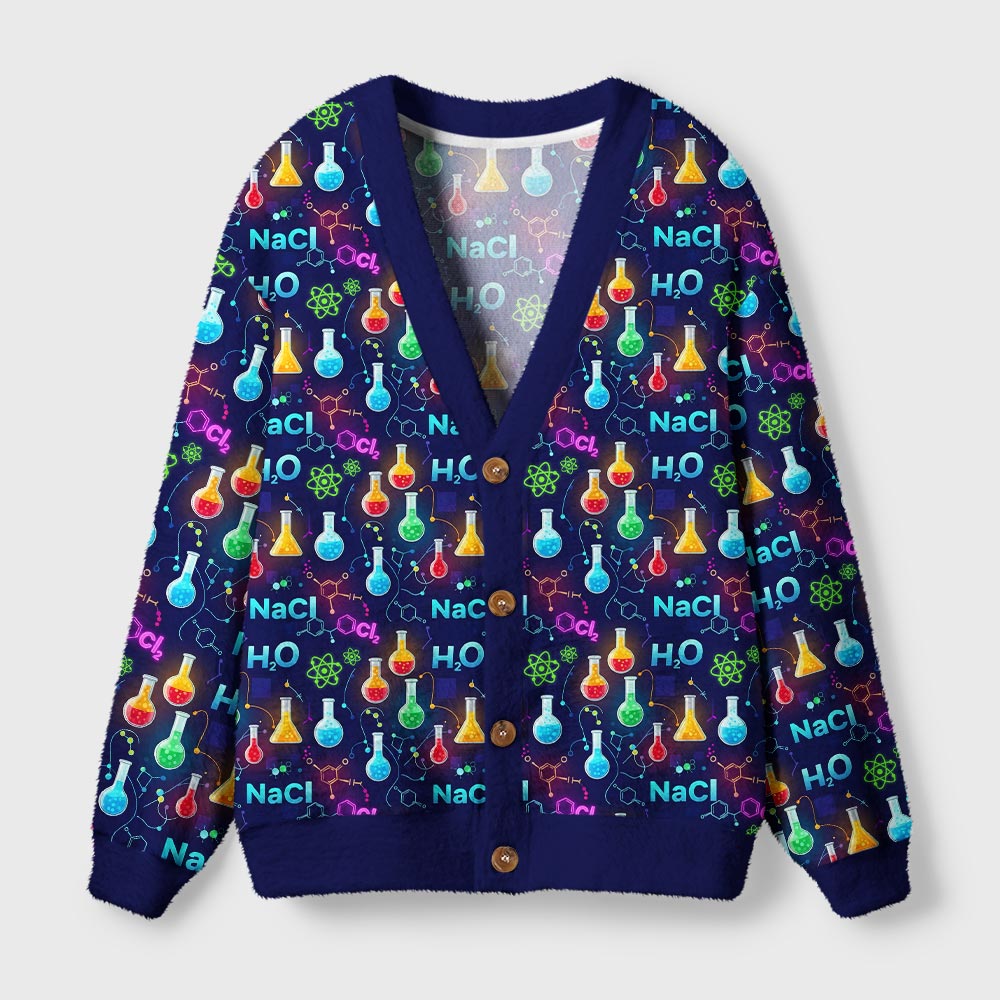Chemistry Night Delight Geek Ugly Cardigan Sweaters