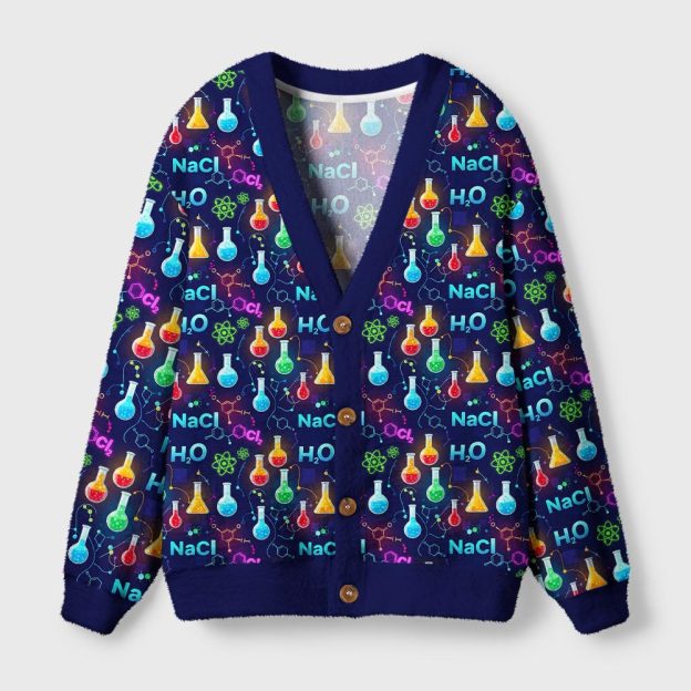 Chemistry Night Delight Geek Ugly Cardigan Sweaters