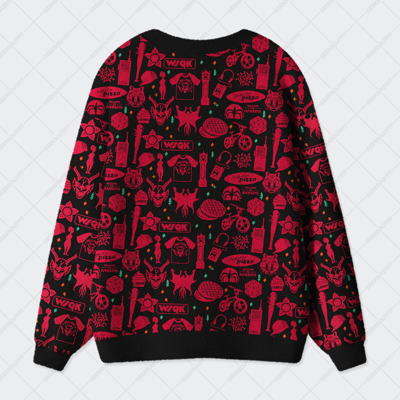 Hawkins Heat Geek Ugly Cardigan Sweaters 