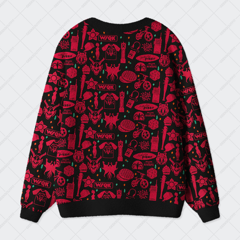 Hawkins Heat Geek Ugly Cardigan Sweaters 