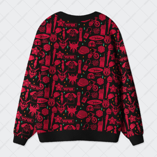 Hawkins Heat Geek Ugly Cardigan Sweaters 