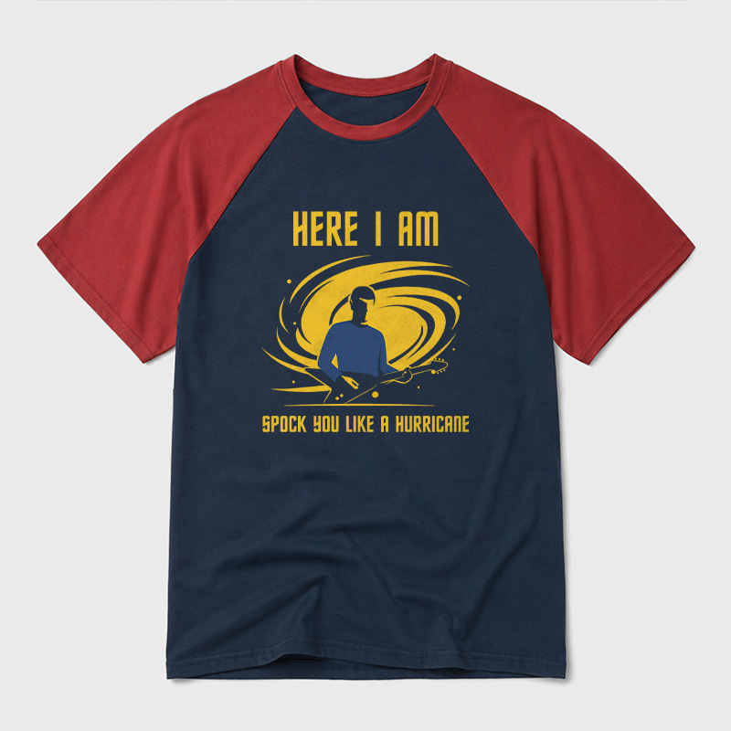 Spock You Like A Hurricane Sci-Fi Rock Geek Retro Raglan T-Shirt