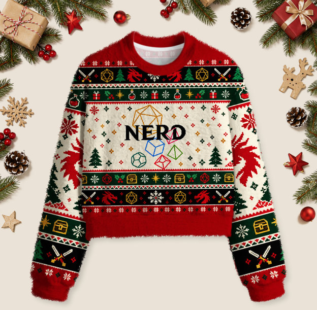Nerd Geek Women's Fuzzy Fleece Cropped Sweater