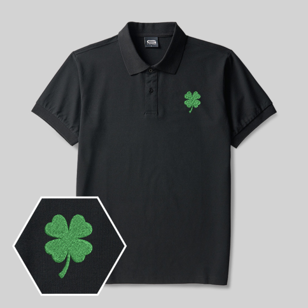 St Patricks Geek Embroidered Polo Shirts