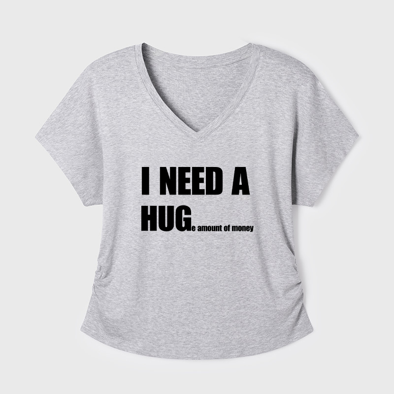 Huge Amount Of Money Geek Dolman Sleeve V-Neck Shirt