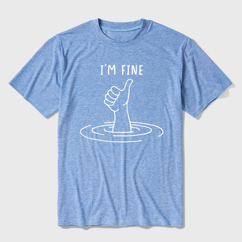 I'm Fine Like Hand Thumbs Up On Water Surface Ultra Soft Heather Tee