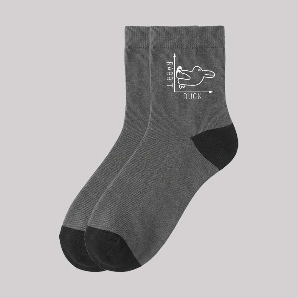Rabbit or Duck Funny Geek Cotton Daily Socks