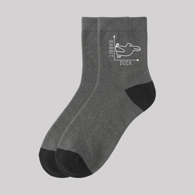 Rabbit or Duck Funny Geek Cotton Daily Socks