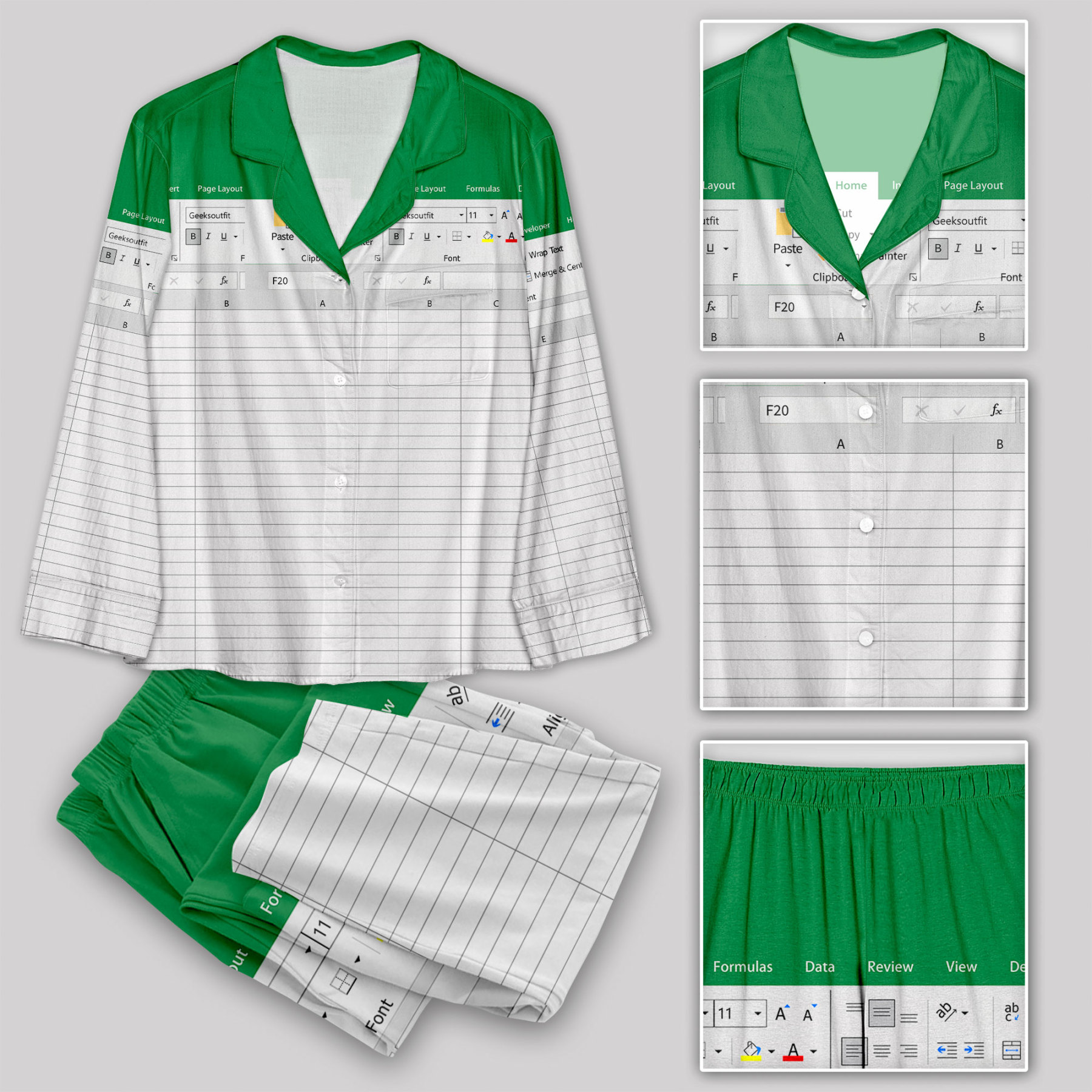 Excel Funny Work Pajama Sets