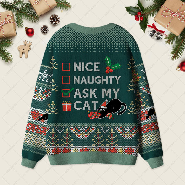 The Cat's Christmas List Geek Ugly Cardigan Sweaters 