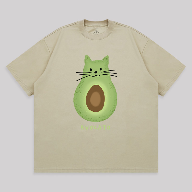 Avocato Cat Avocado Pun Unisex Oversized T-shirt