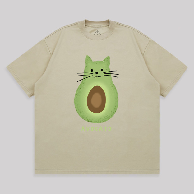 Avocato Cat Avocado Pun Unisex Oversized T-shirt