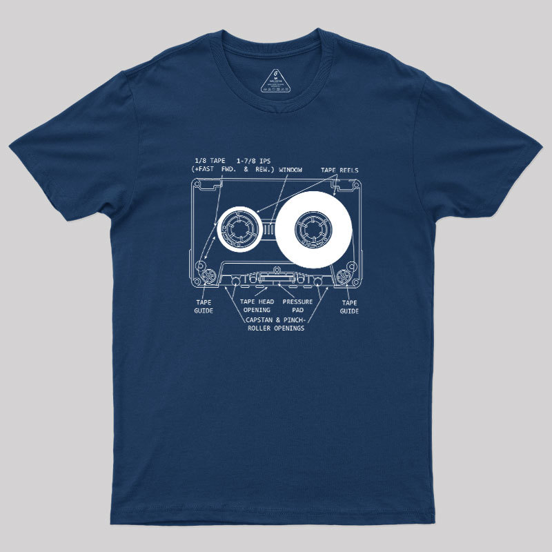 Anatomy of a Cassette Tape Geek T-Shirt
