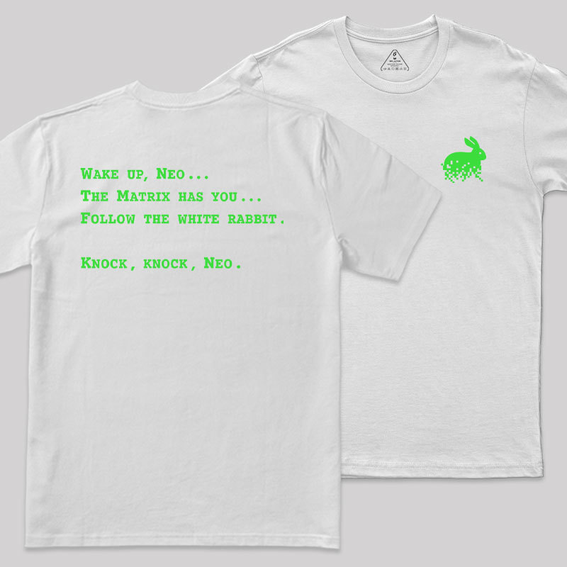 Green Code Front and Back Printed Geek T-Shirt