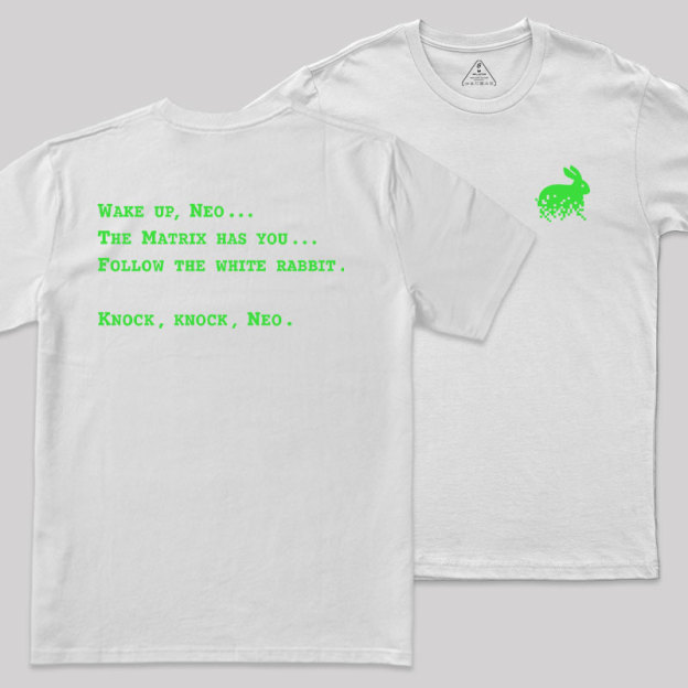 Green Code Front and Back Printed Geek T-Shirt