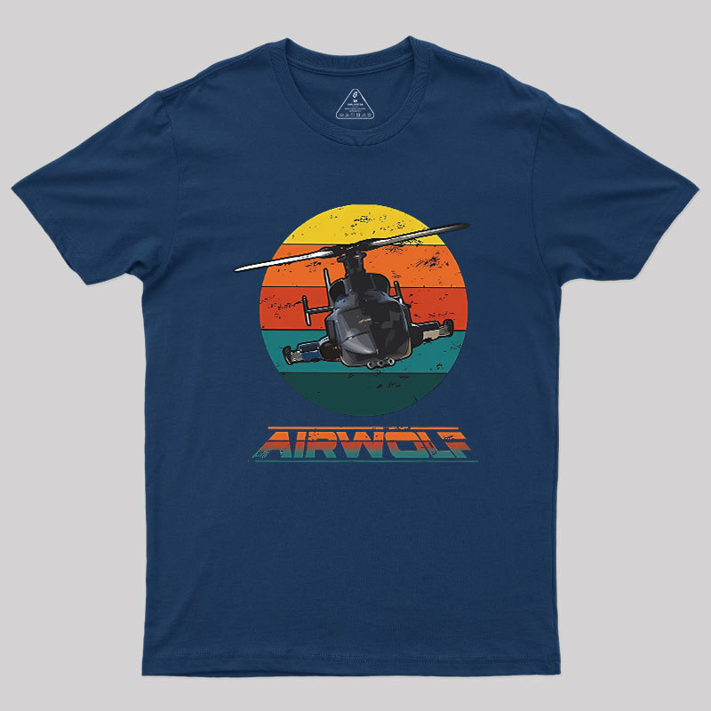 Airwolf Sunset 1980s Retro Geek T-Shirt