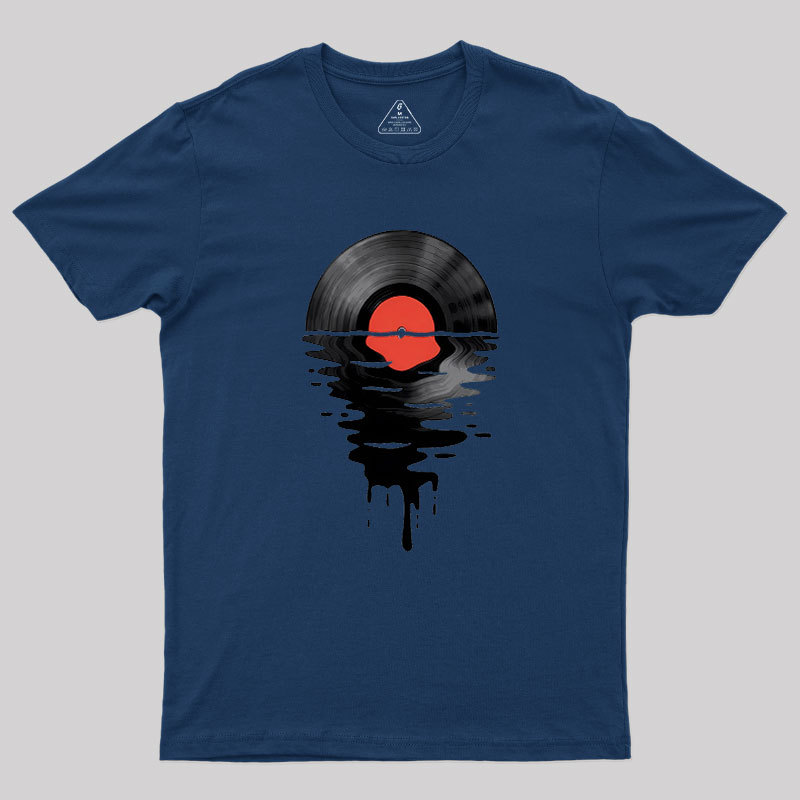 Vinyl LP Music Record Sunset Red Geek T-Shirt