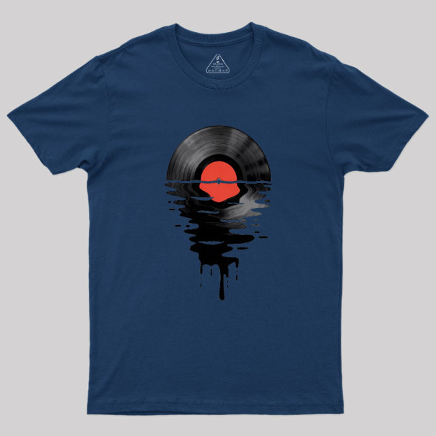 Vinyl LP Music Record Sunset Red Geek T-Shirt