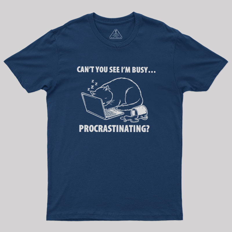 Procrastination Cat Geek T-Shirt