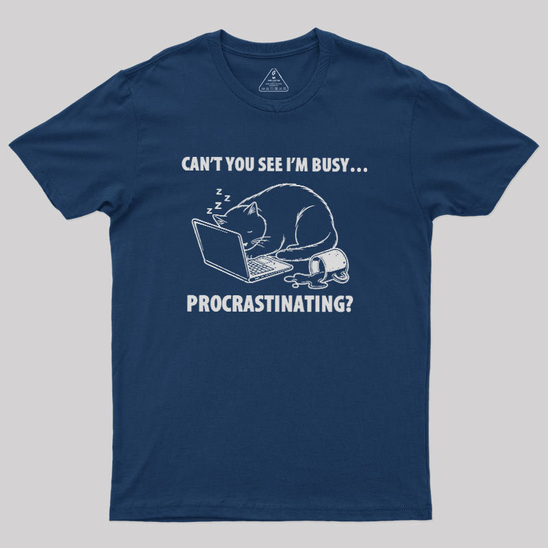Procrastination Cat Geek T-Shirt