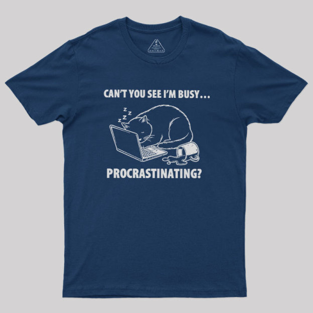 Procrastination Cat Geek T-Shirt