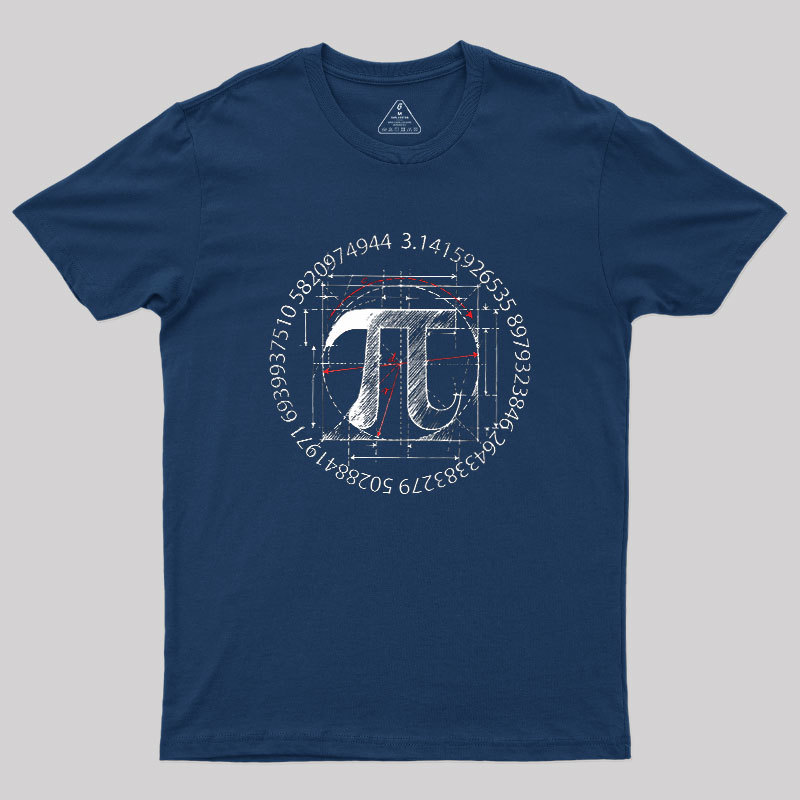 Pi Symbol Sketch Geek T-Shirt