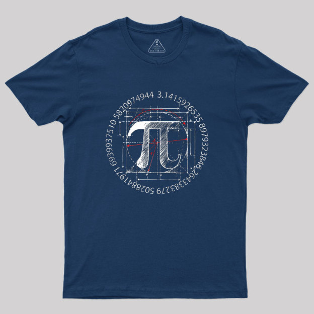 Pi Symbol Sketch Geek T-Shirt