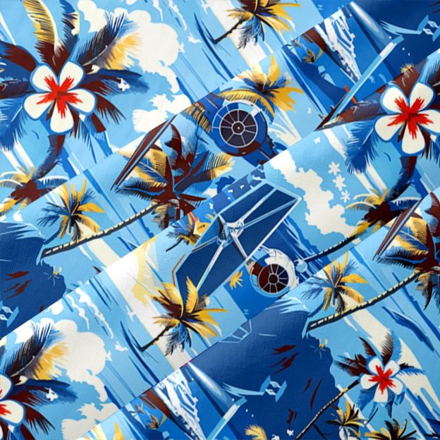 Hawaii Beach TIE Fighter Button Up Pocket Shirt