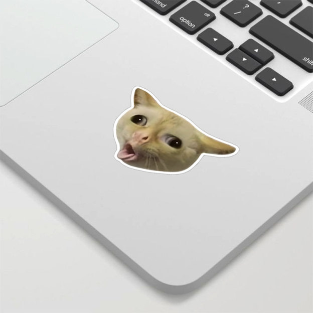 Vomiting Cat Funny Geek Sticker
